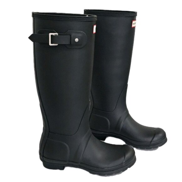 NIB Women's Hunter Original Tall Rain Boots in black, Size 7 - Picture 2 of 16